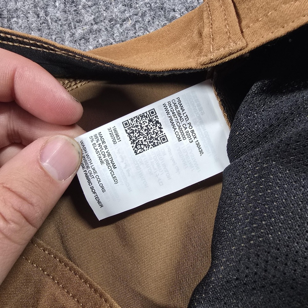 Prana Stretch Zion Slim Pant II Pants Mens 38x32 Sepia Brown Hiking Outdoor - Picture 9 of 16